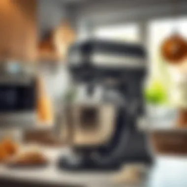 A high-quality dough mixer in a modern kitchen setting