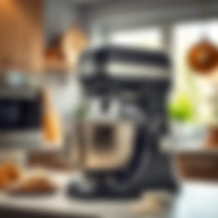 A high-quality dough mixer in a modern kitchen setting