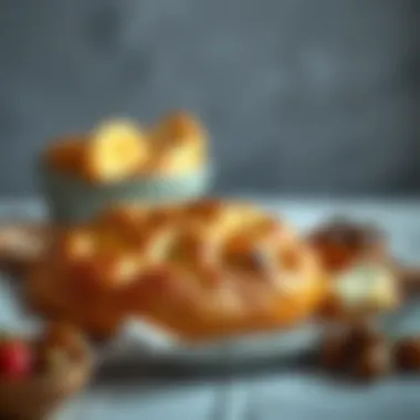 A freshly baked Acma Kete served with a side of olives and cheese