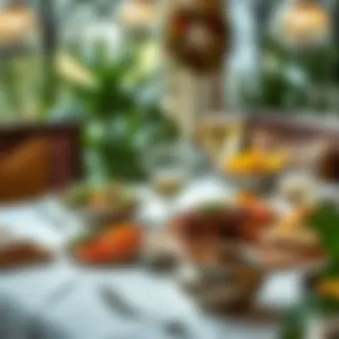 A beautifully arranged table setting showcasing Adana kebap with sides