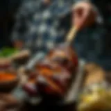 Traditional preparation of Adana Zırh Kebabı with rich spices