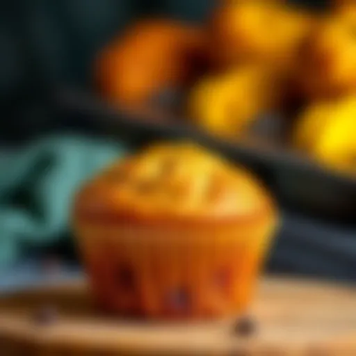 A deliciously baked airfryer banana muffin showcasing its golden texture