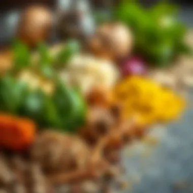 Spices and Herbs for Flavor A vibrant display of spices and herbs