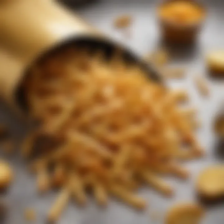 Close-up of golden airfryer fries