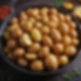 A vibrant spread of seasoned potatoes cooked in an air fryer