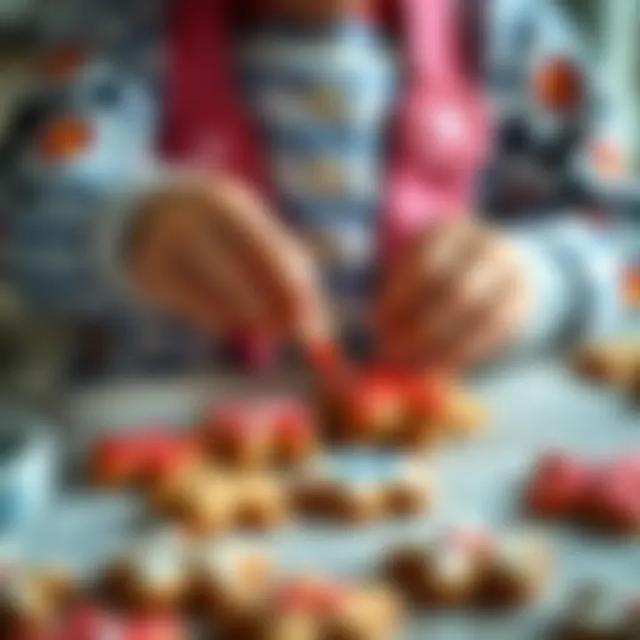 Creative Cookie Decoration Child's hands decorating cookies with icing