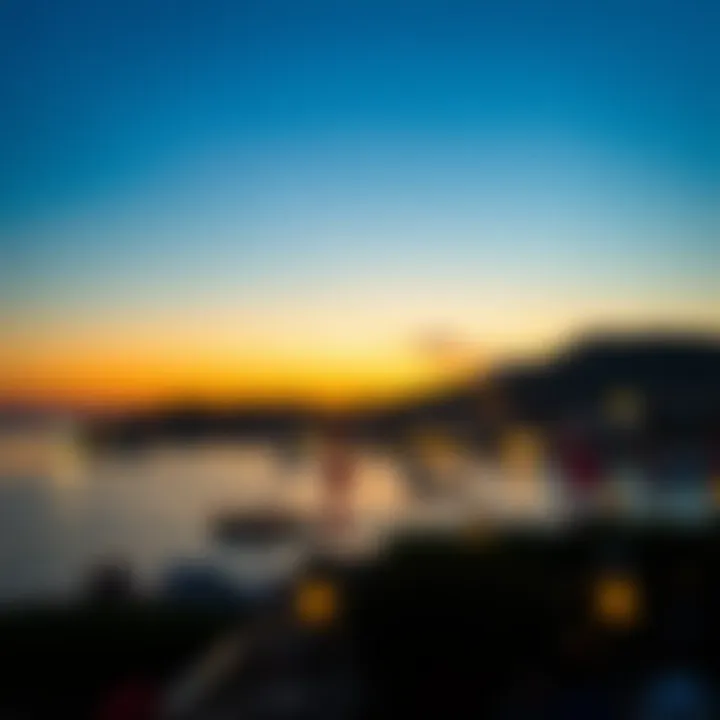 A scenic view of Antalya at sunset, marking the end of the fasting day.