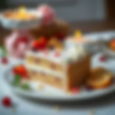 Elegant Presentation of Crying Cake A beautifully arranged plate of crying cake with garnishes