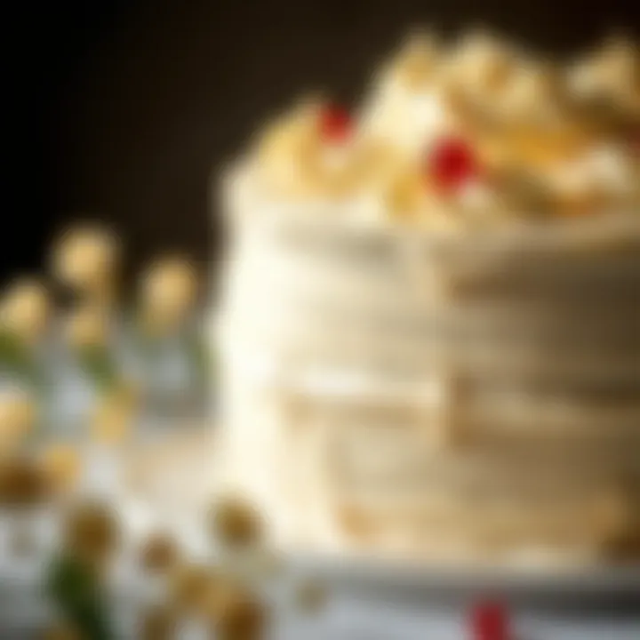 Elegant Vanilla Sponge Cake Elegant vanilla sponge cake with creamy frosting and decorative elements