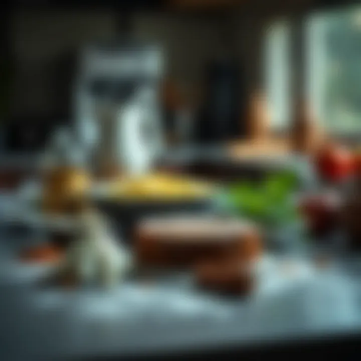 Essential Ingredients for Crying Cake Ingredients for crying cake laid out on a countertop