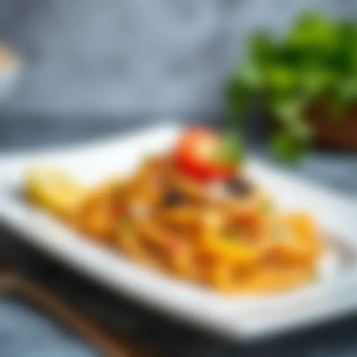 Elegant serving of Arda Rulo Pasta with garnish