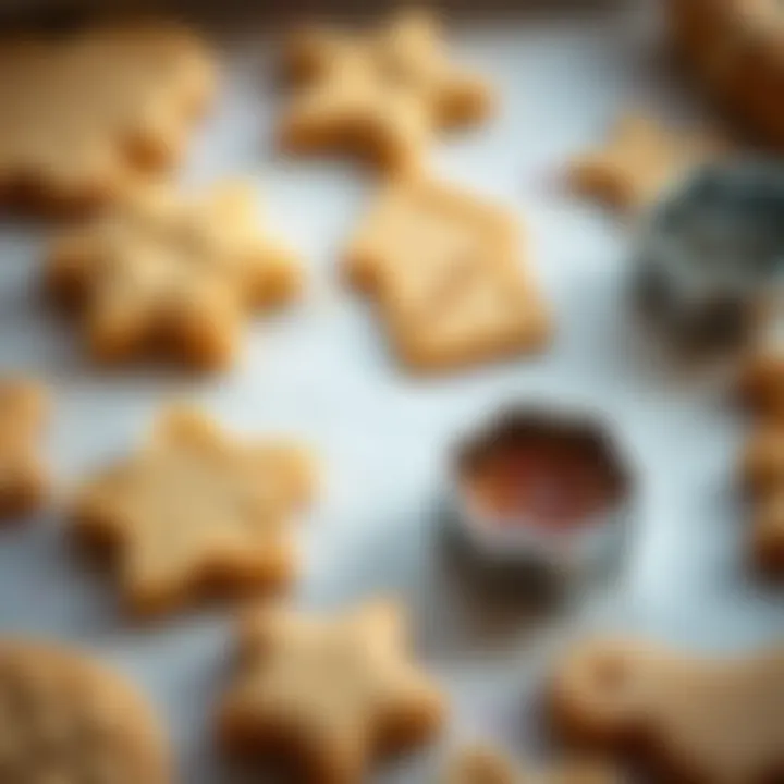 Variety of shapes made from cookie dough using cutters