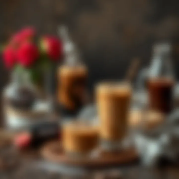 Creative Cold Coffee Inspirations An artistic arrangement of cold coffee recipes on a wooden table