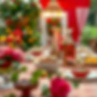 A vibrant table set for Ashure Day celebration