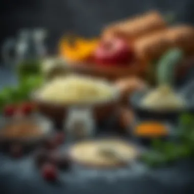 Ingredients laid out for making Ashure dessert