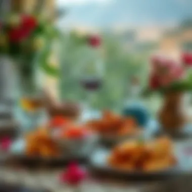 Traditional Aşure dish served on a beautifully arranged table