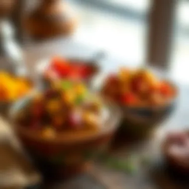 Traditional Aşure being served in decorative bowls