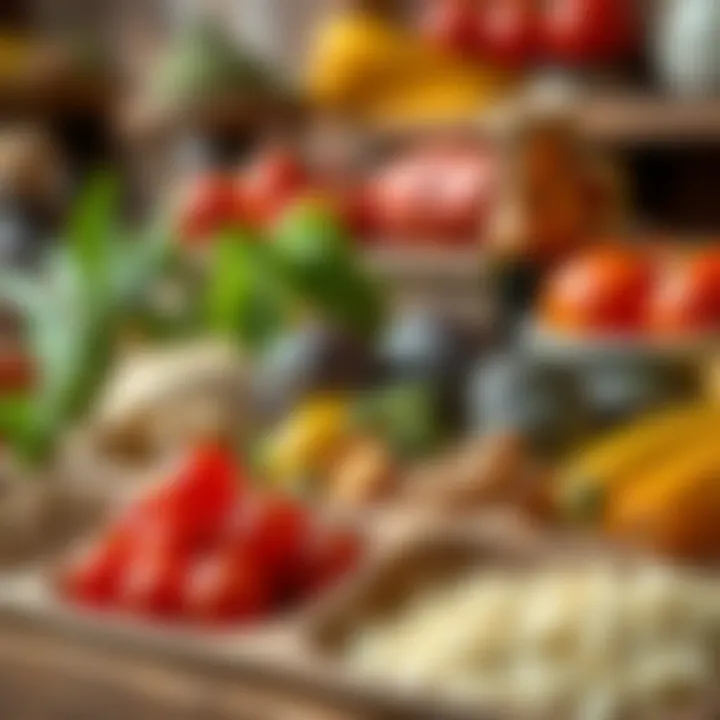 Artistic display of Aşure ingredients symbolizing diversity