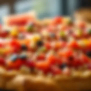 A close-up view of Aşure with colorful toppings