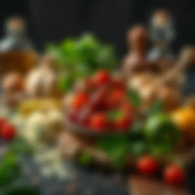 An array of ingredients used in Aşure preparation