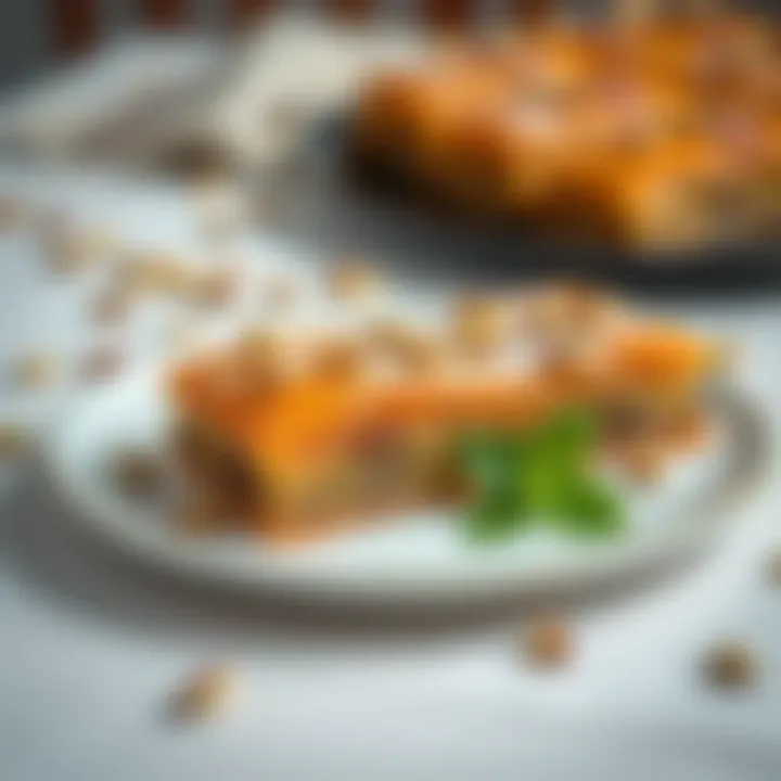 A Feast for the Eyes: Plated Baklava Plated baklava garnished with pistachios