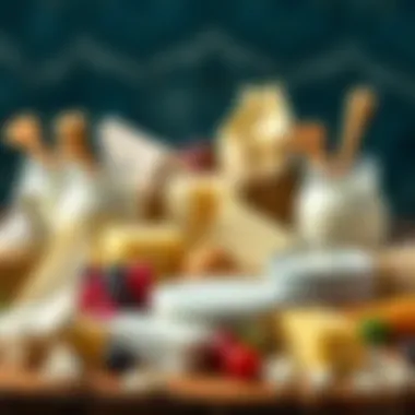 An array of dairy products, highlighting their significance in B12 intake.