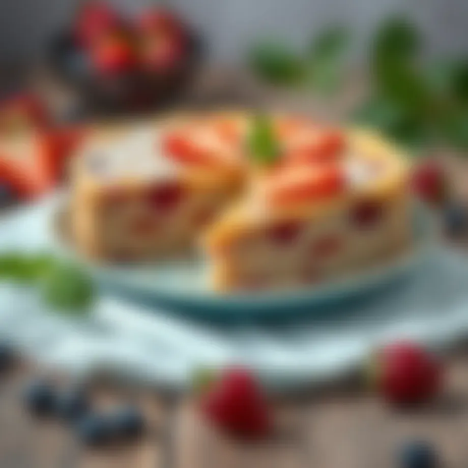 Delicious baby-friendly cake slices garnished with fruit
