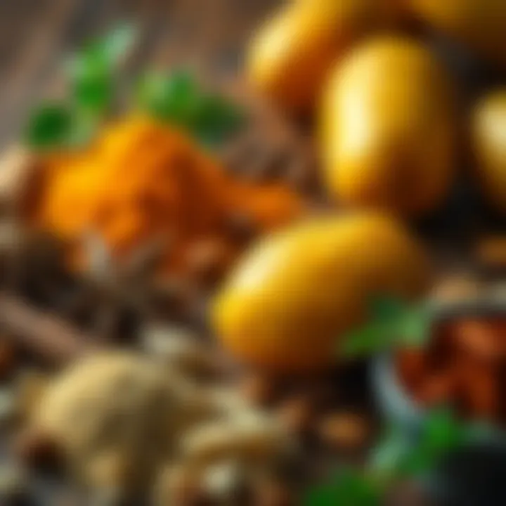 Spices for Flavorful Potatoes A selection of spices used for flavoring potatoes