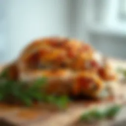 A beautifully seasoned chicken thigh ready for roasting