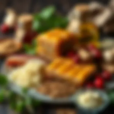 A selection of ingredients essential for baklava preparation, beautifully arranged