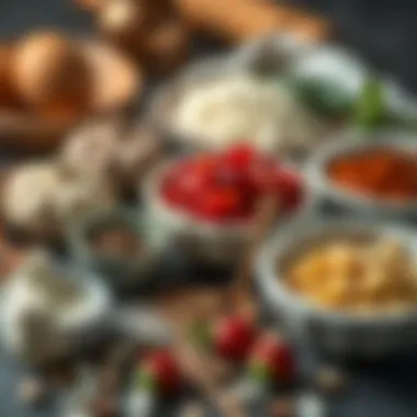 Ingredients for baklava dough laid out