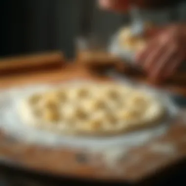 A wooden surface with baklava dough rolled out