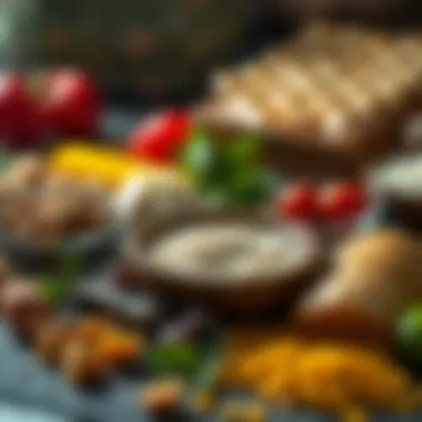 Selection of ingredients for baklava preparation