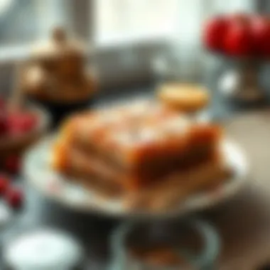Traditional baklava served on a decorative plate