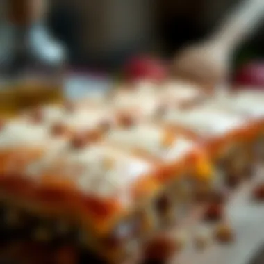 Close-up of traditional Turkish baklava with honey and nuts