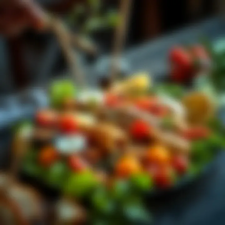 A beautifully arranged platter of bayram çöreği with various toppings and garnishes.