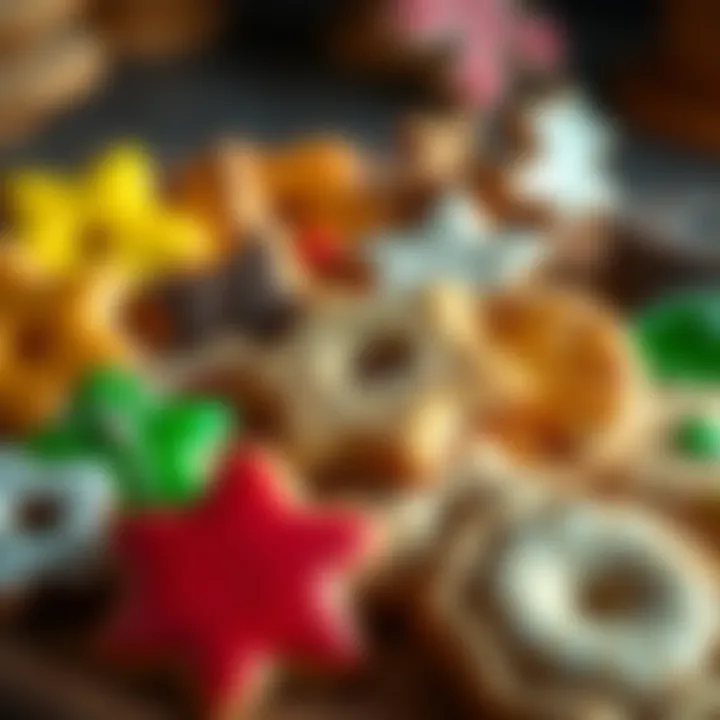 Cultural Cookie Assortment An assortment of traditional cookies from various cultures, showcasing unique shapes and colors