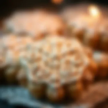 Intricate Icing Details Close-up of a delicate cookie with icing, highlighting intricate designs