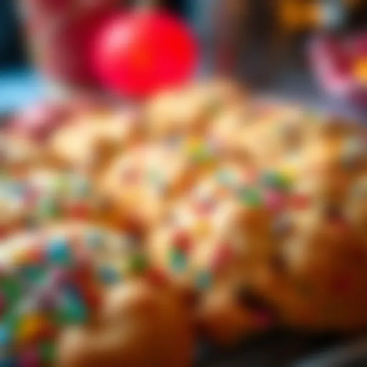 Colorful Cookie Display A vibrant display of cookies with colorful sprinkles, ready for a holiday celebration