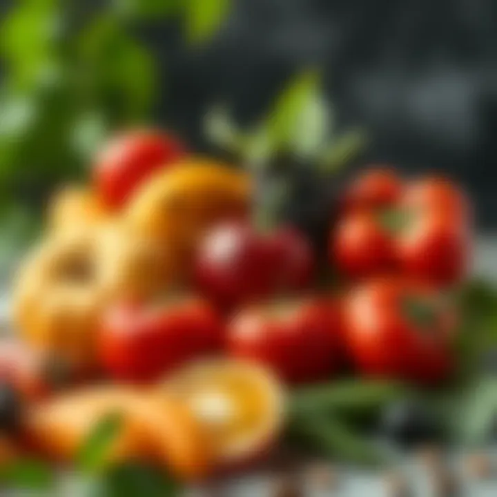 Colorful fruits and vegetables for babies