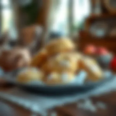 Finished biscuits displayed in a cozy home setting