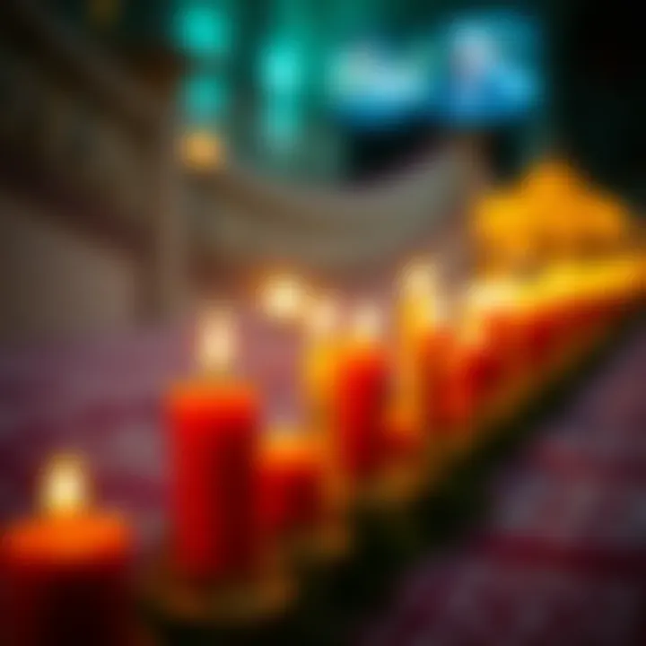 Traditional candles lit for prayers on Berat Gecesi