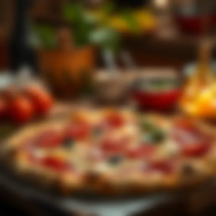 Artisan pizza in a rustic setting
