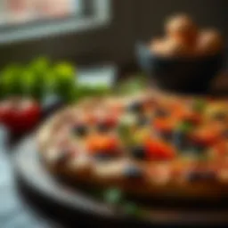 Delicious pizza with fresh ingredients