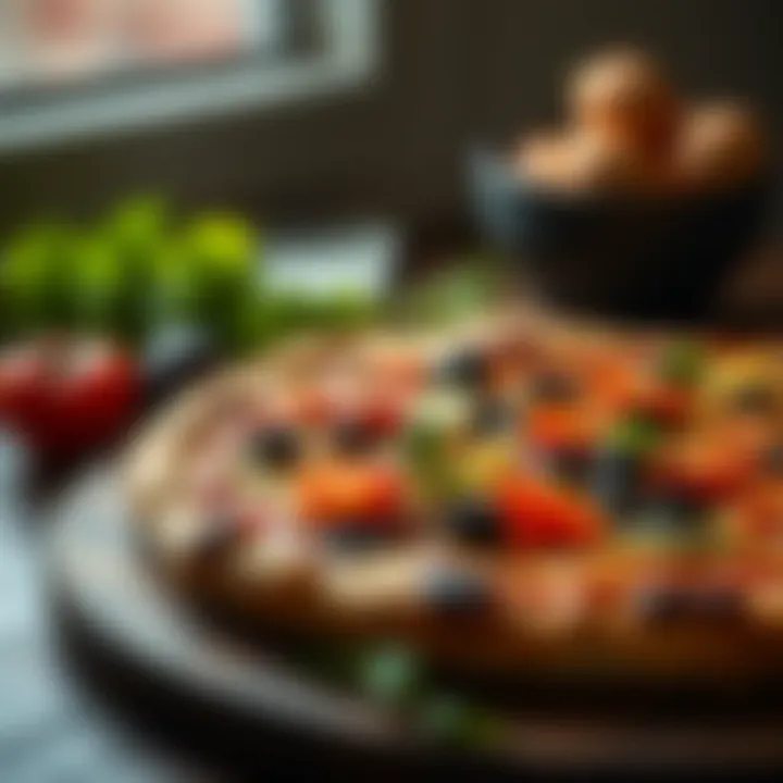 Delicious pizza with fresh ingredients