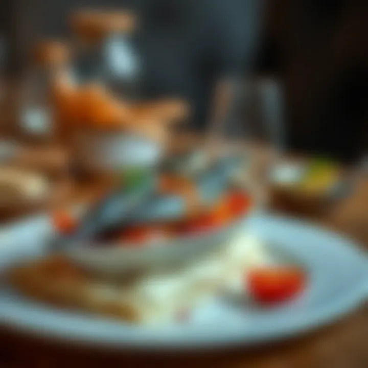 Delicious anchovy dish served on a plate