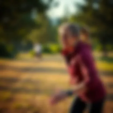 Person engaging in outdoor exercise routine