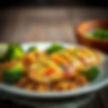 A deliciously cooked chicken breast served with quinoa and broccoli