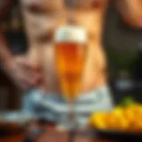 Illustration showcasing the impact of beer on the abdominal area