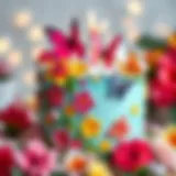 Colorful Birthday Cake Design for Girls A vibrant and colorful birthday cake for a girl, decorated with flowers and butterflies.